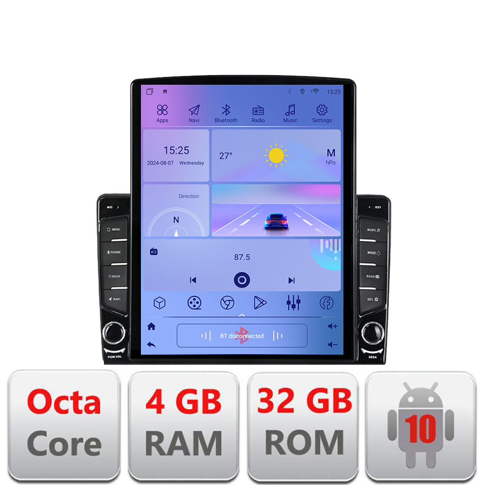 Navigație Android Fiat Tipo 2015-2021, ecran Tesla 9.7 inch, 4GB+32GB, 4G