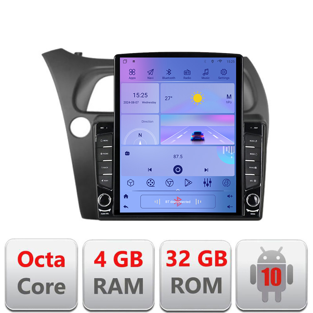 Navigație Honda Civic Hatchback 2006-2012, ecran Tesla 9.7, Android