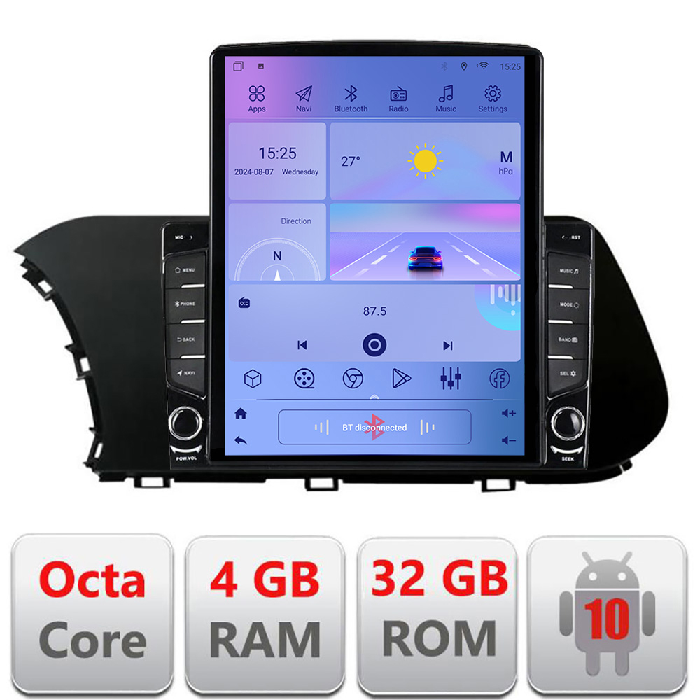 Navigație Hyundai i20 2020+ cu ecran Tesla 9.7 inch, Android, 4G, 4+32GB