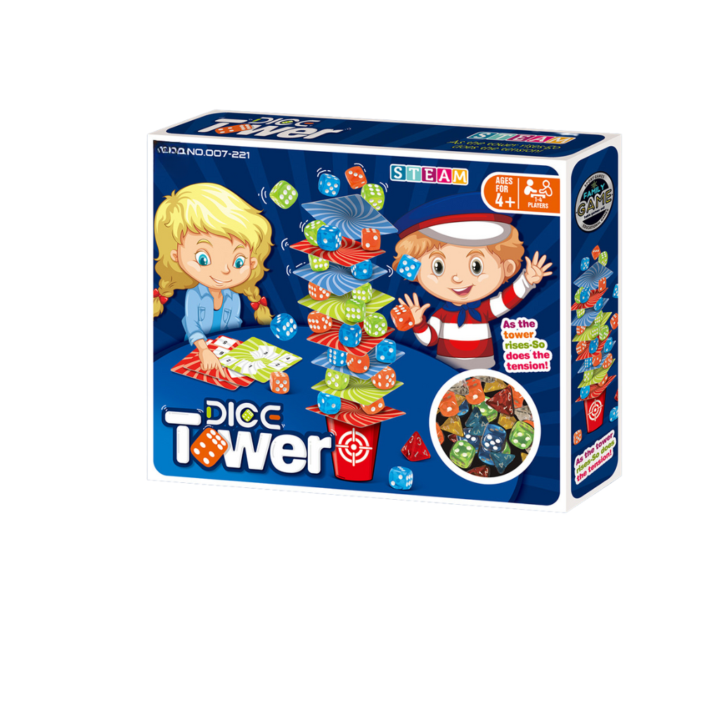 Joc de echilibru Turnulețul cu zaruri pentru copii 4+ ani