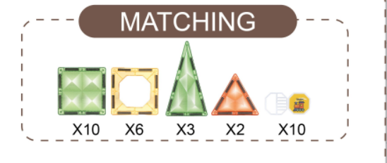 Joc magnetic de construcție Diamond, 31 piese, 7.5 cm