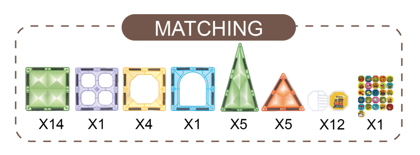 Joc magnetic de construcție Diamond, 31 piese, 7.5 cm