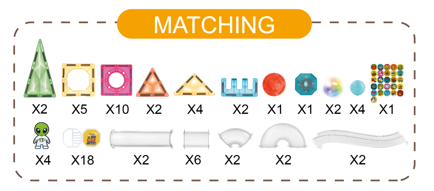 Labirint magnetic cu lumini, tema spațiu, 69 piese, 7,5 cm