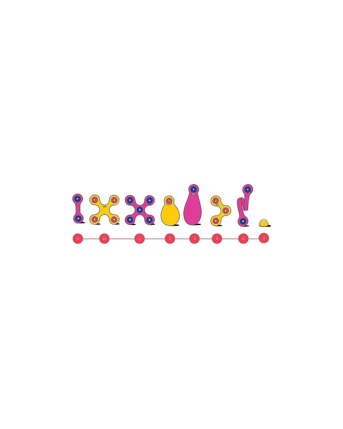 Joc magnetic de construit Clixo Crew Roz si Galben, 30 piese