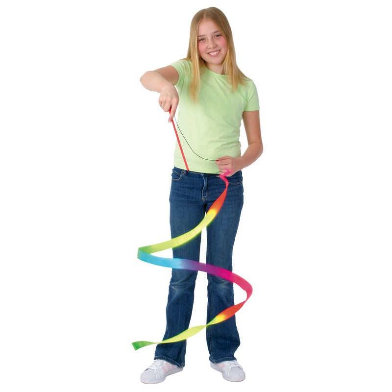 Panglica curcubeu pentru gimnastica, dans si joaca activa, 2 m