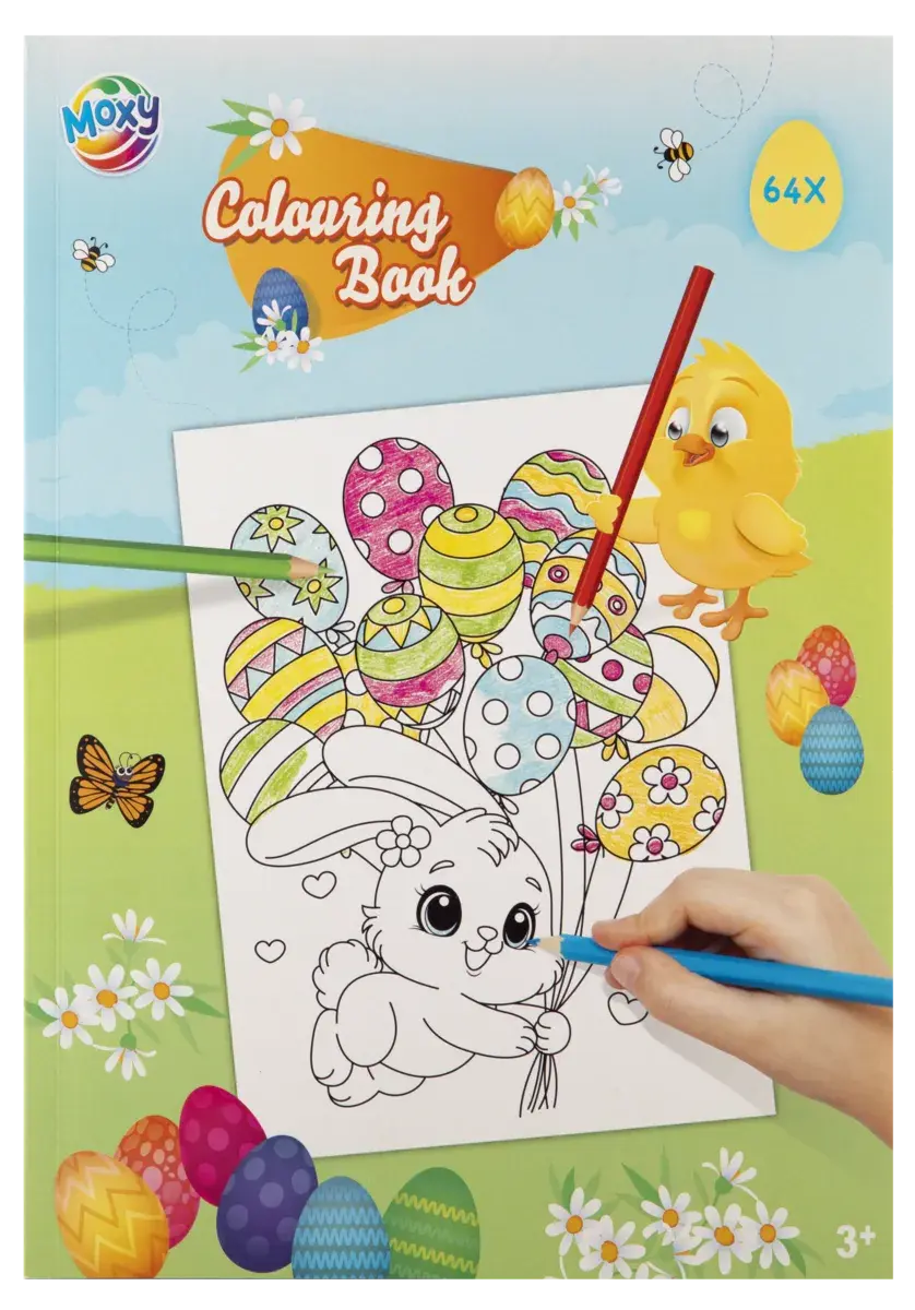 Carte de colorat de Paste pentru copii, format A4, 64 pagini