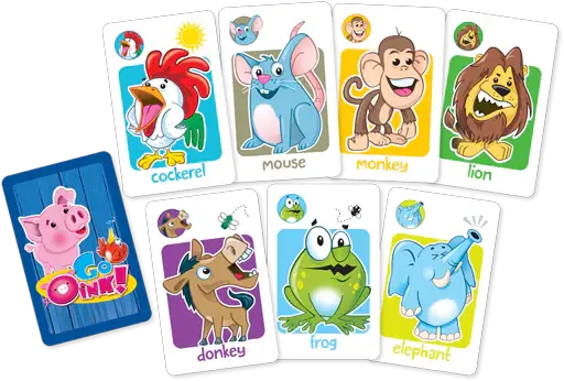 Joc de cărți Go Oink pentru copii 4+, joc amuzant cu sunete de animale
