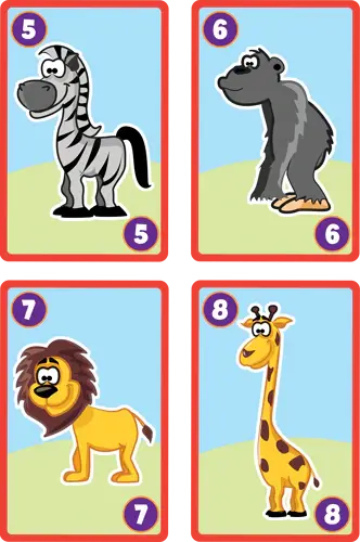 Joc de cărți Zoo Mania pentru copii 6+, 2-6 jucători, 55 cărți