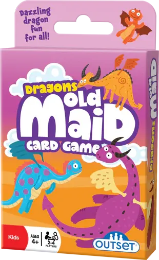 Joc de cărți Old Maid cu dragoni veseli pentru copii, 2-4 jucători