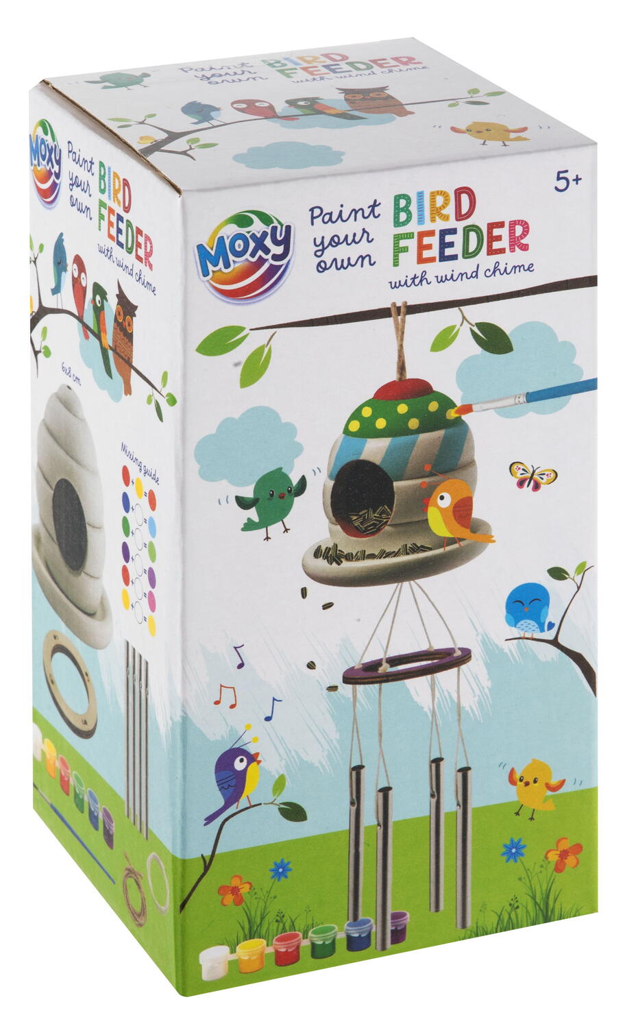 Set creativ din lemn Casuta pasarilor cu clopotel de vant, 5 ani+