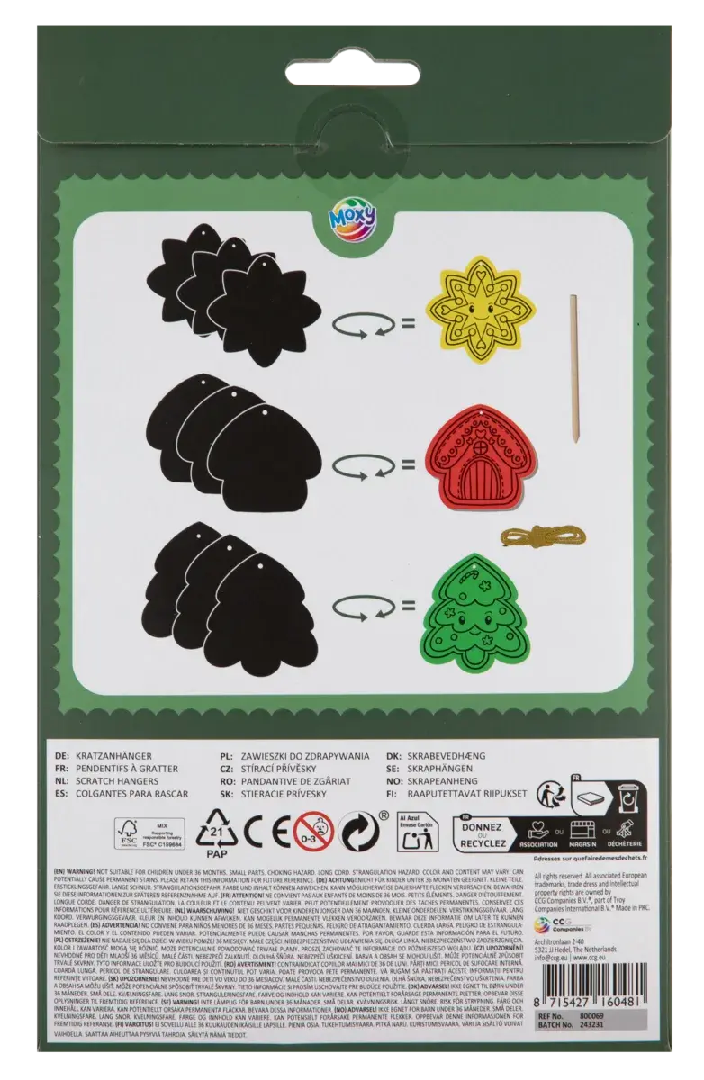 Set de răzuit pentru decorațiuni de Crăciun creative, 4 ani+