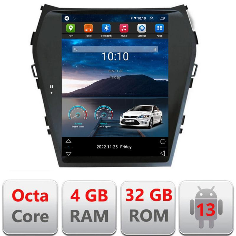 Navigație tip Tesla Hyundai Santa Fe 2012-2018, 4GB RAM, 32GB, CarPlay