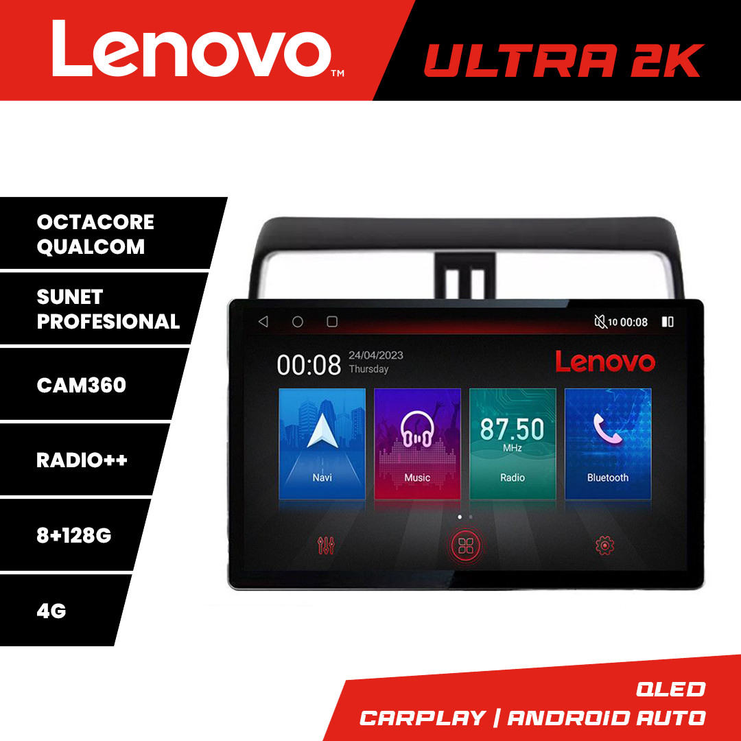 Navigație Toyota Prado J150 2018+ cu ecran 13 inch 2K, 8GB RAM și 128GB