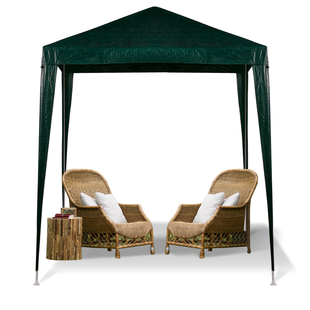 Pavilion gradina 200x200x240 cm, structura metalica, acoperis PE 90g/mp, verde Household NewTrend