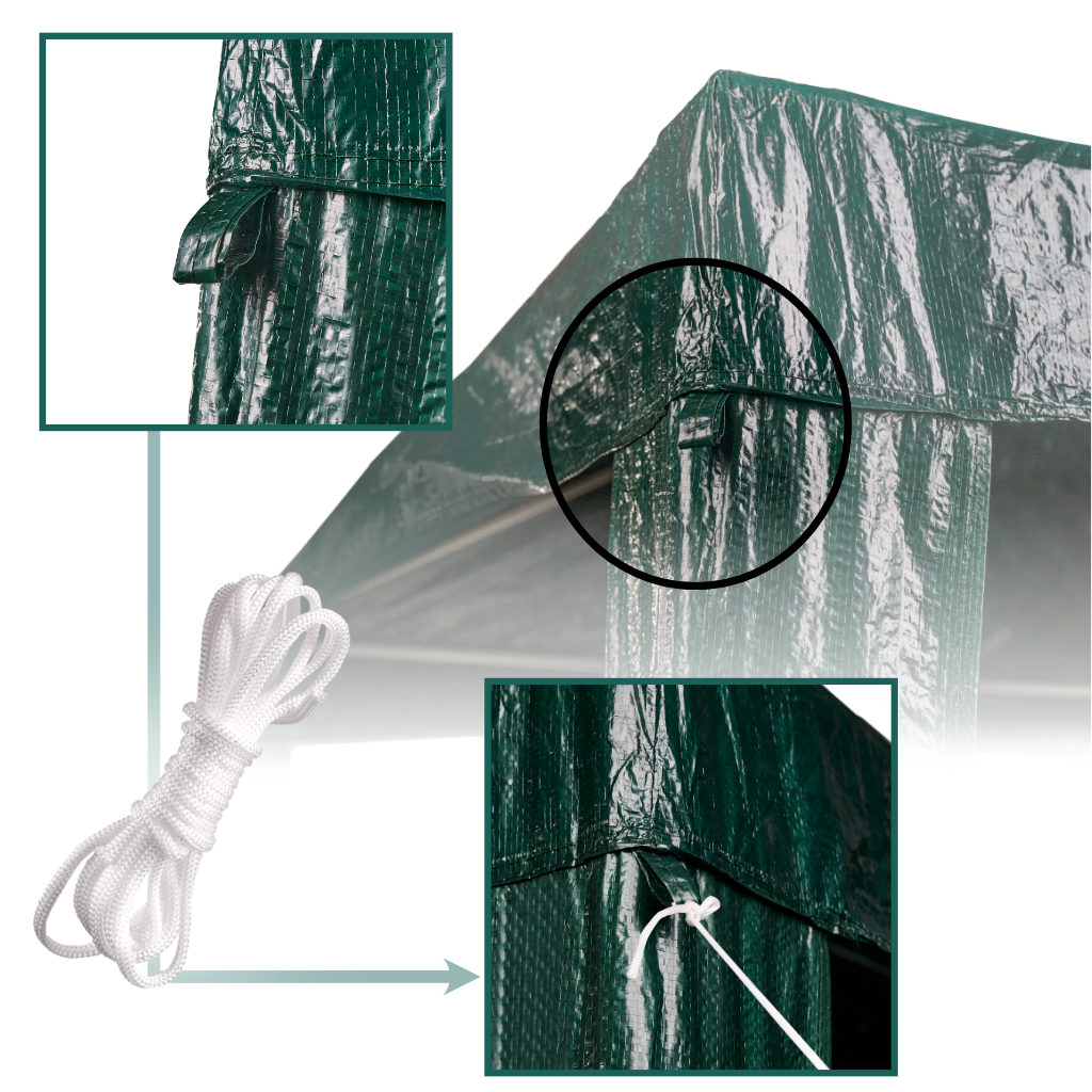 Pavilion gradina 200x200x240 cm, structura metalica, acoperis PE 90g/mp, verde Household NewTrend