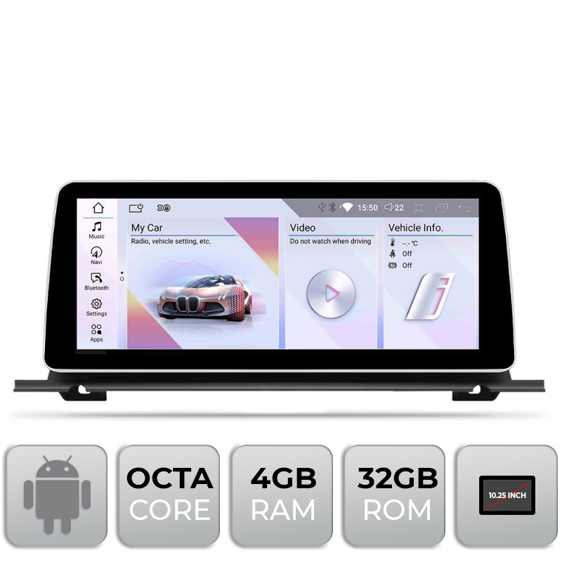 Navigatie Android BMW Seria 5 F07 GT 2010-2011 CIC 10.25 inch 4GB+32GB 4G BT