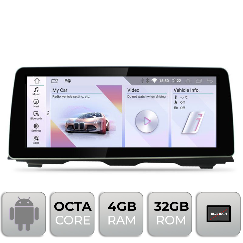 Navigatie BMW Seria 5 F10 2016-2017 cu ecran EVO Android ecran 10.25