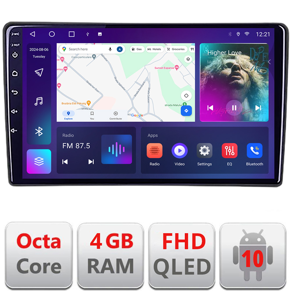 Navigatie Eclipse Cross 2019- B-eclipse Android Ecran QLED octa core 4+64 carplay android auto kit-eclipse+EDT-E310V3