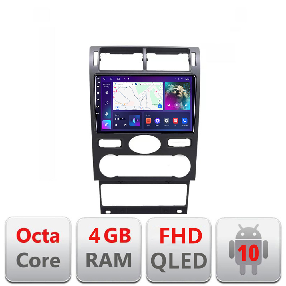 Navigatie Ford Mondeo intre anii 2004-2007 Android Ecran QLED octa core 4+64 carplay android auto KIT-mondeo2004+EDT-E309V3