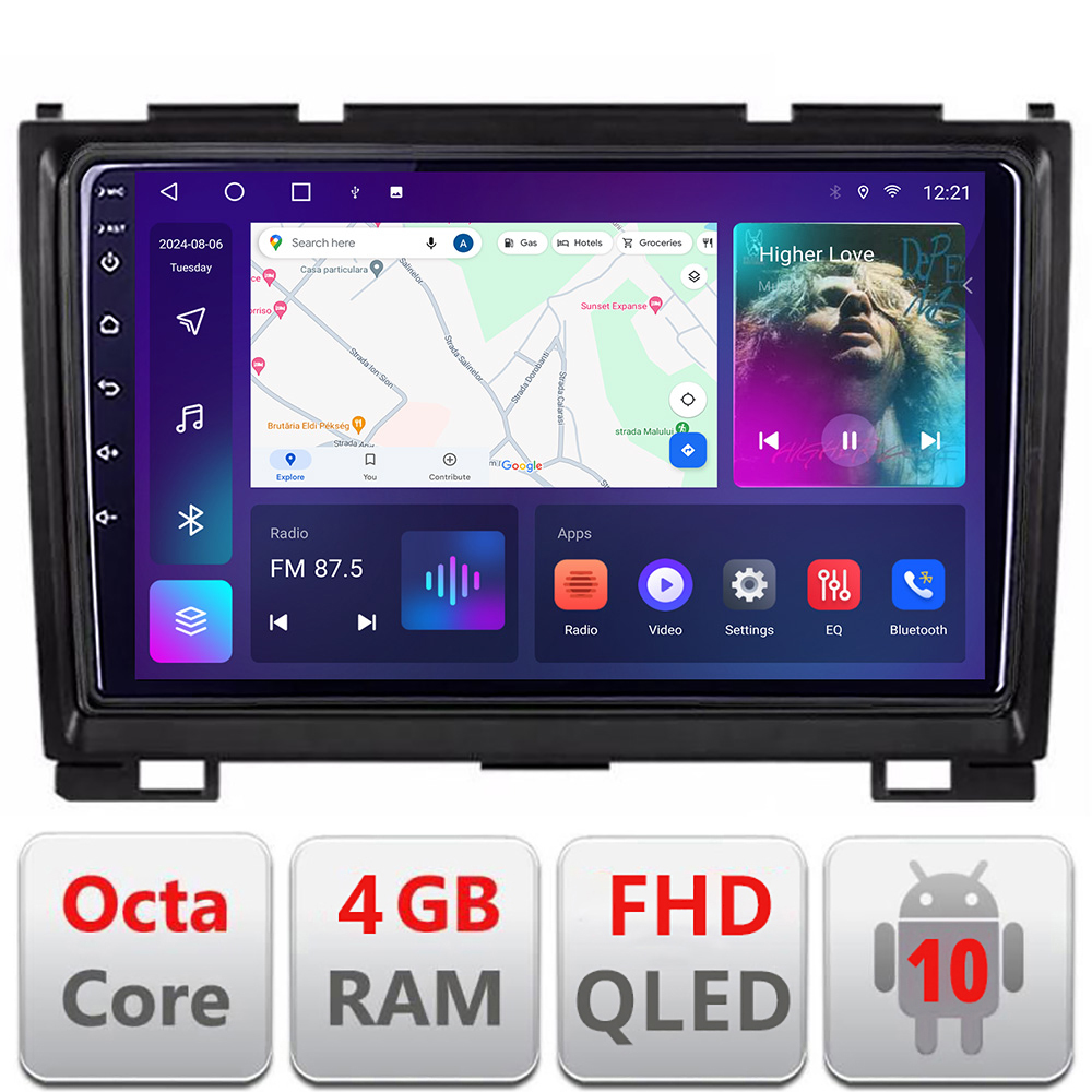 Navigatie Hummer H2 intre anii 2008-2009 Android Ecran QLED octa core 4+64 carplay android auto KIT-H2+EDT-E310V3