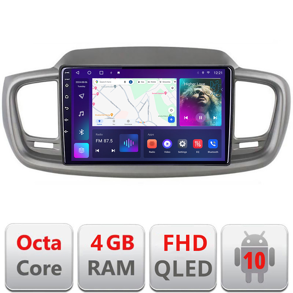 Navigatie Android Kia Sorento 2015-2018 QLED 4GB+64GB CarPlay