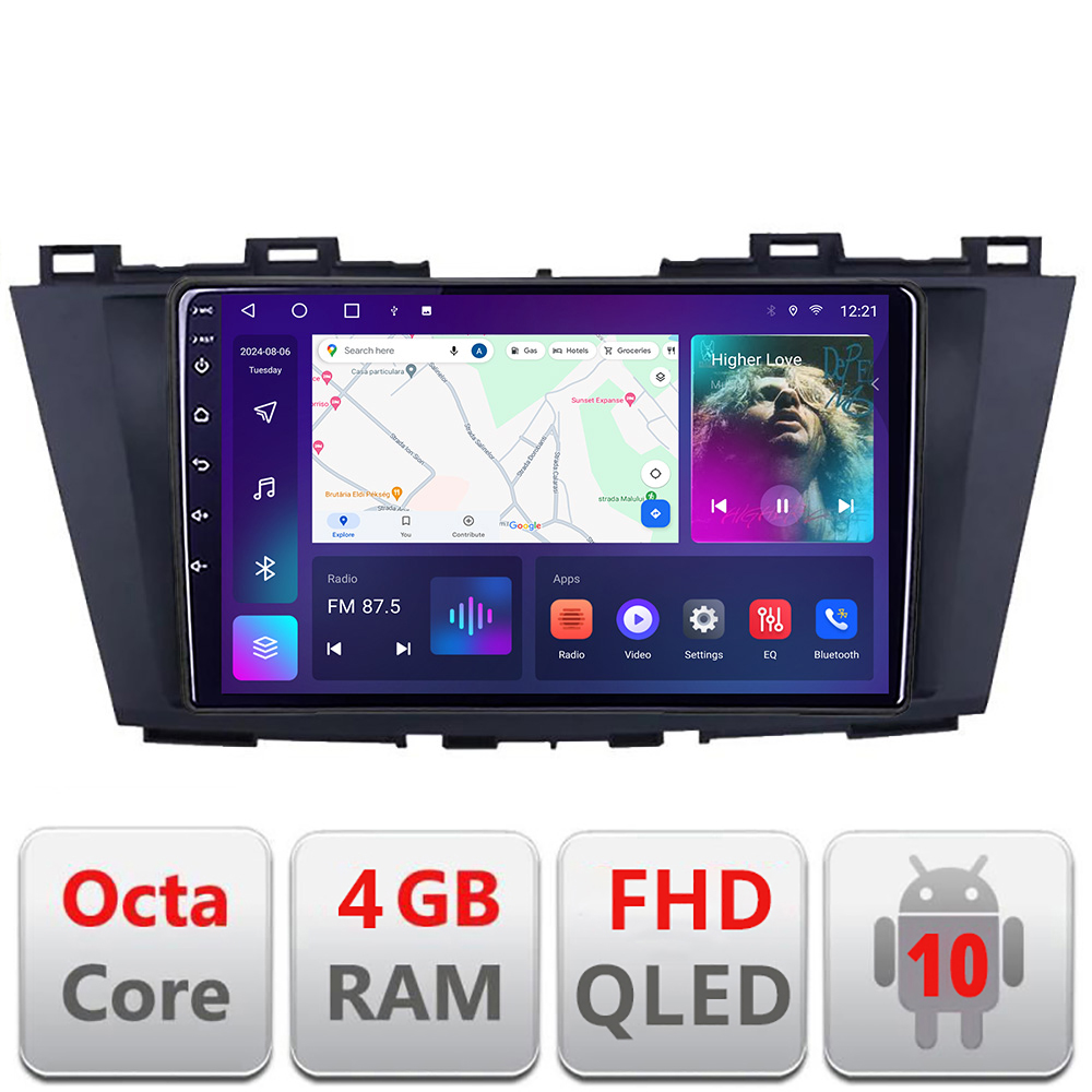 Navigație Mazda 5 2010-2017 Android QLED 4GB RAM 64GB CarPlay