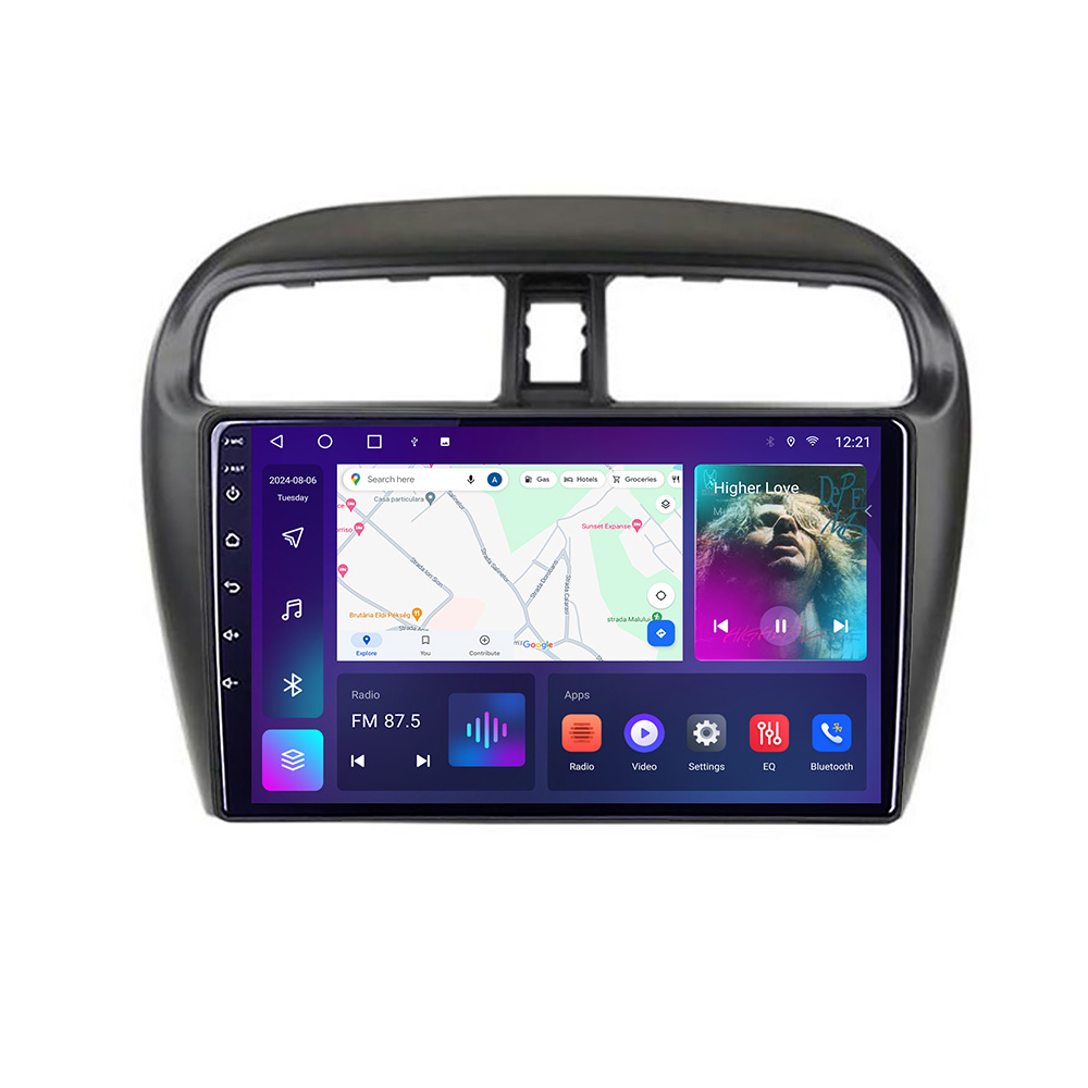 Navigatie Mitsubishi Space Star Mirage Attrage 2012- Android Ecran QLED octa core 4+64 carplay android auto kit-spacestar+EDT-E309V3