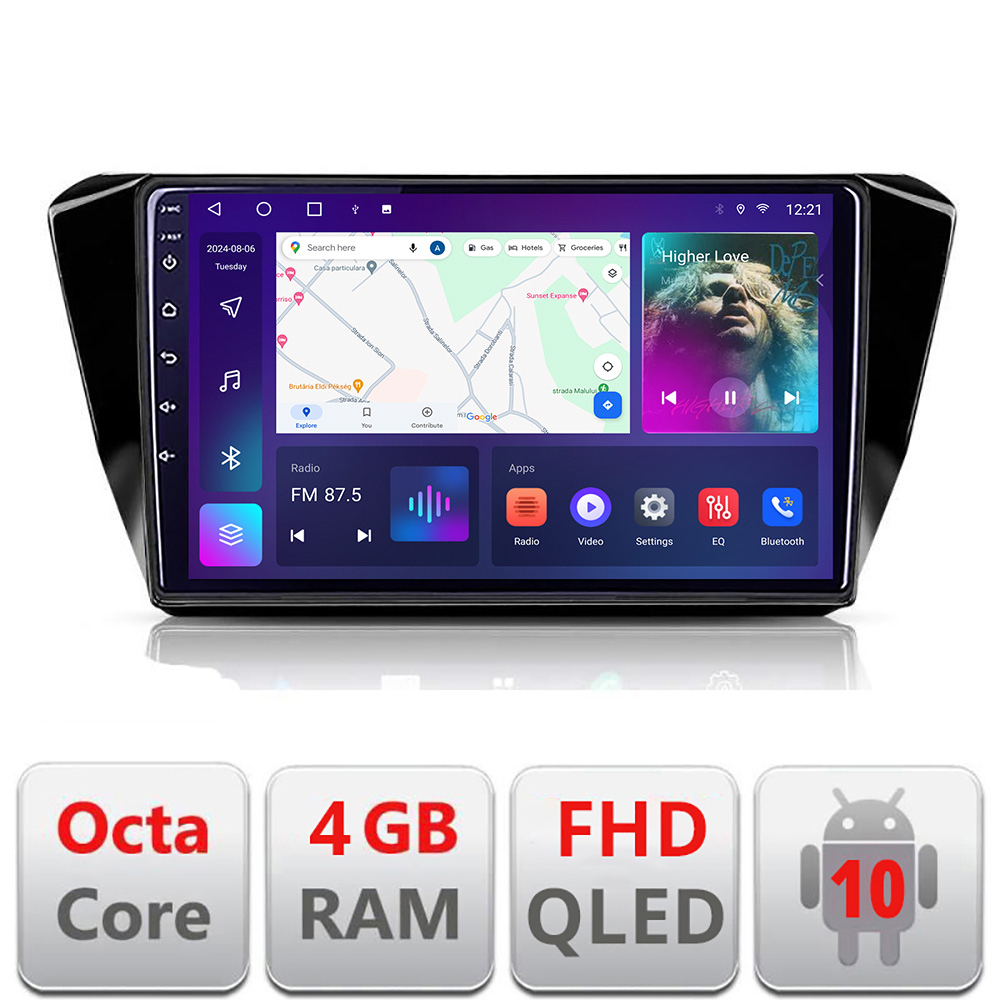 Navigatie Skoda Superb 3 2015-2017 B-932 Android Ecran QLED octa core 4+64 carplay android auto KIT-932+EDT-E310V3