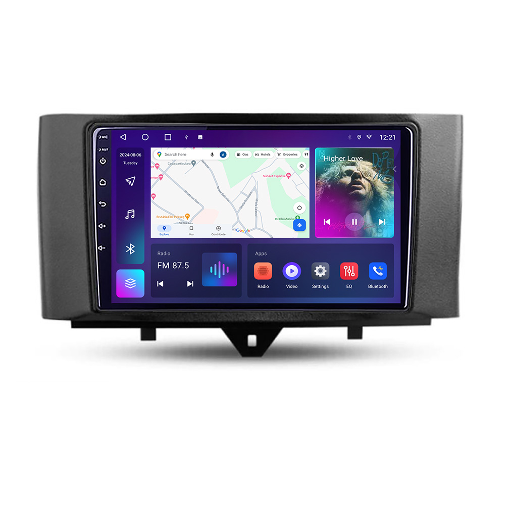Navigatie Smart For Two 2010-2015 B-Smart10 Android Ecran QLED octa core 4+64 carplay android auto KIT-SMART10+EDT-E309V3