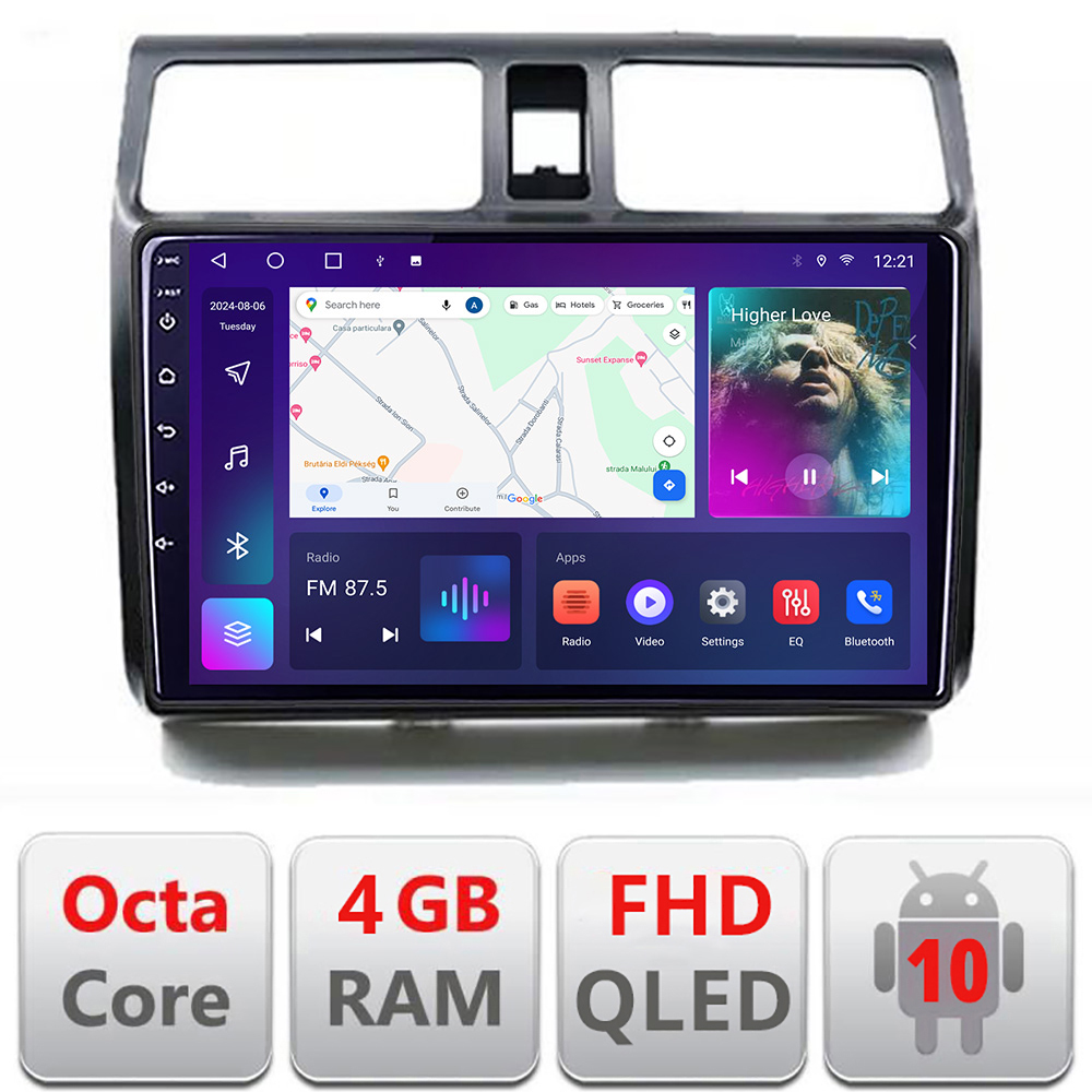Navigatie Android Suzuki Swift 2003-2010, QLED, 4GB RAM, 64GB, CarPlay