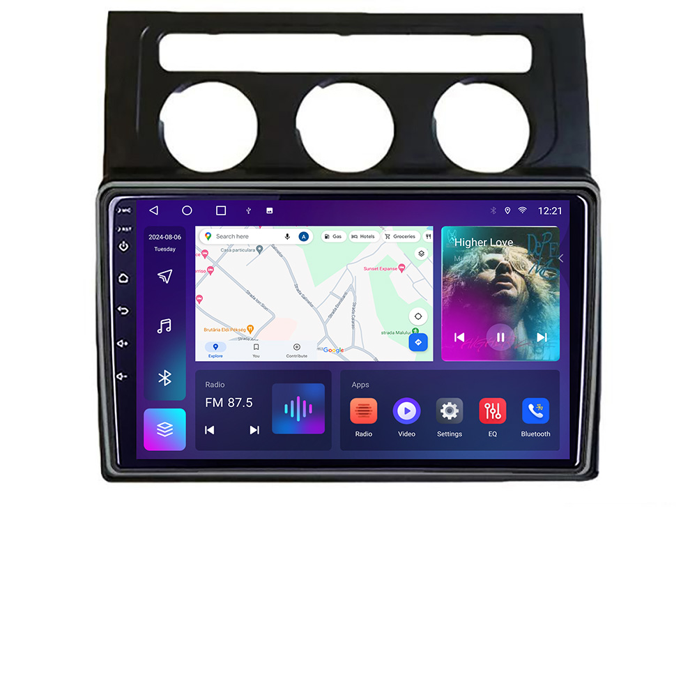 Navigatie VW Touran 2003-2009 clima automata B-touran2 Android Ecran QLED octa core 4+64 carplay android auto kit-touran2+EDT-E310V3
