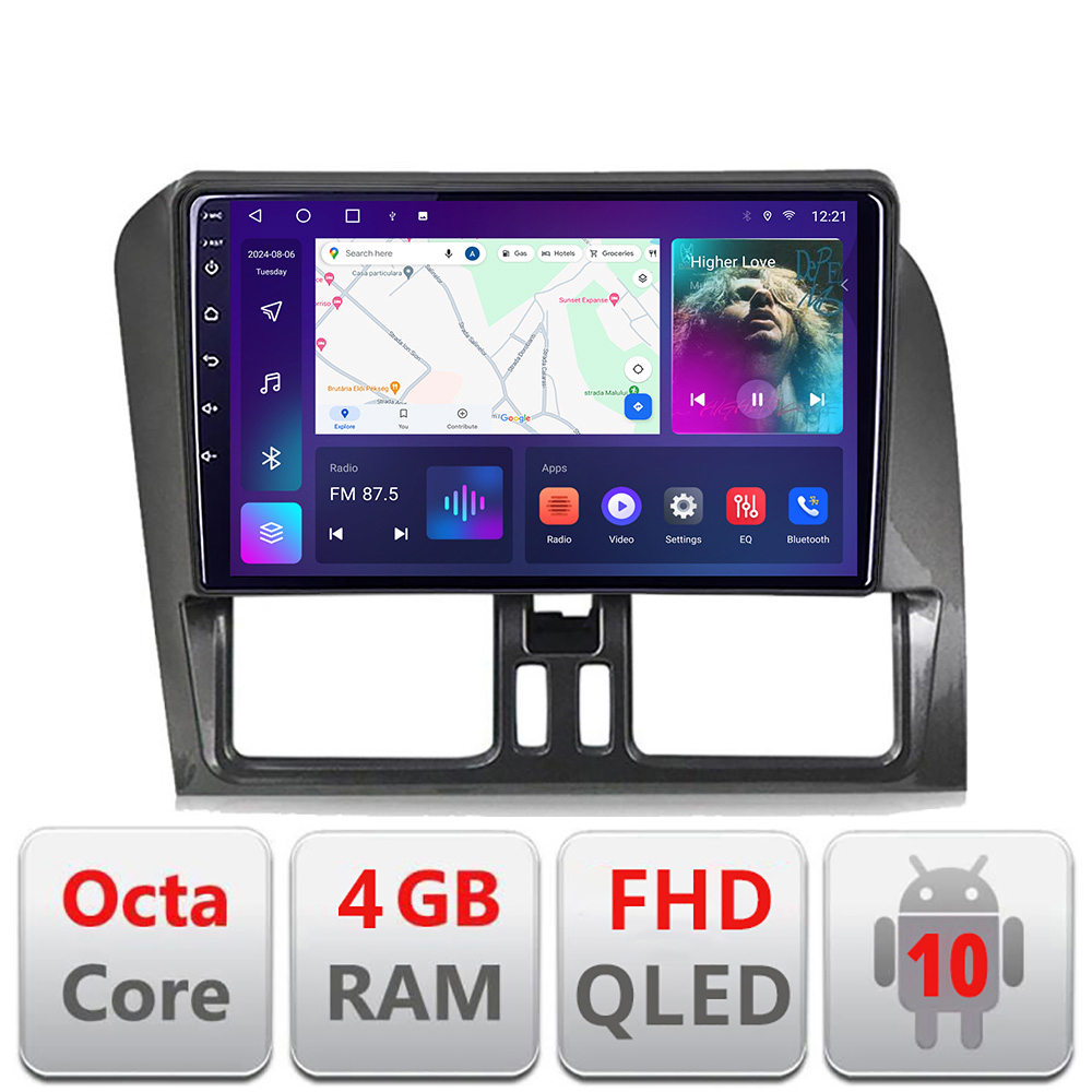 Navigatie dedicata Volvo XC60 2014-2018 sistem Sensus Connect B-272-14 Android Ecran QLED octa core 4+64 carplay android auto kit-272-14+EDT-E309V3