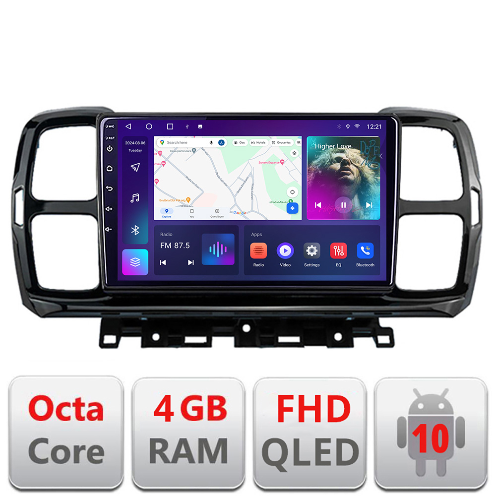 Navigatie Citroen C5 Aircross Android radio gps internet quad core 4+64 carplay android auto Kit-aircross+EDT-E309v3