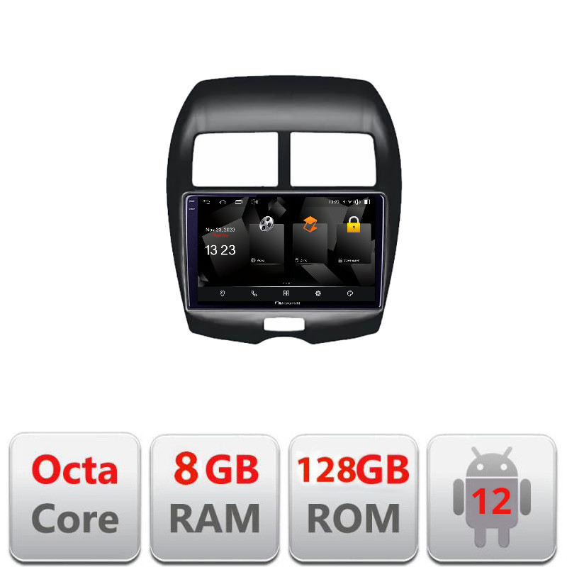 Navigație Android Mitsubishi ASX 2K QLED 8GB RAM 128GB 4G DSP