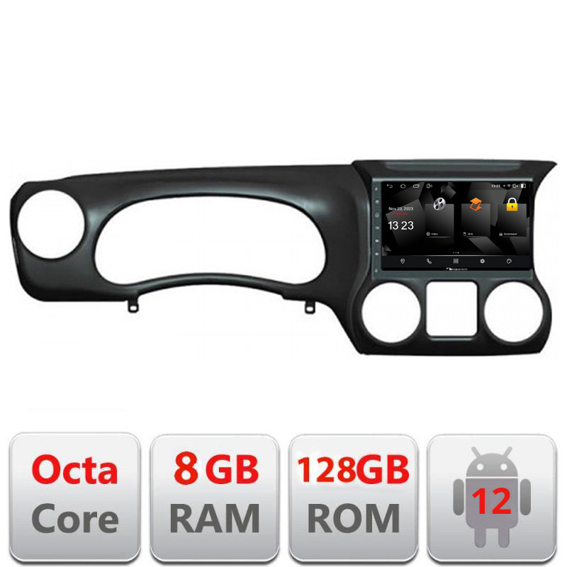 Navigație Android Jeep Wrangler 2014-2016, 8GB RAM, 128GB, CarPlay