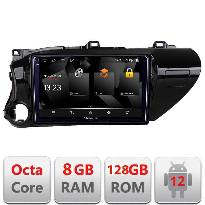 Navigație Android Toyota Hilux 2016+ 2K QLED 8GB RAM 128GB 4G