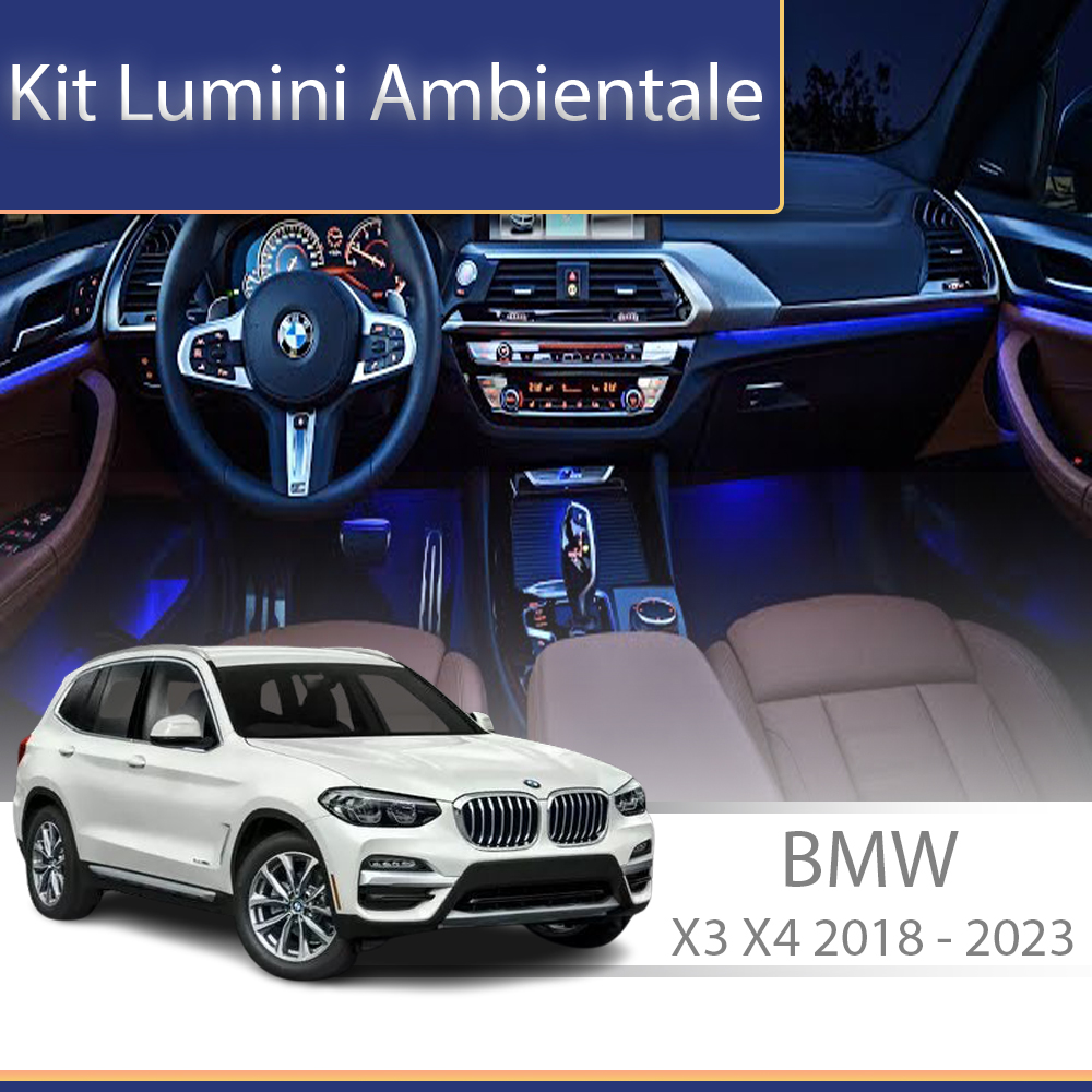 Kit lumini ambientale BMW X3/X4 G01/G08 2018-2022, control telefon