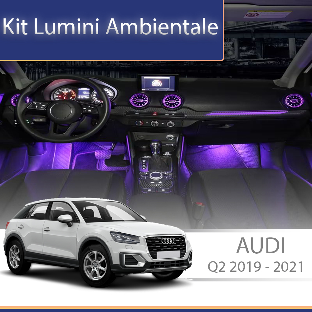 Kit lumini ambientale Audi Q2 2019-2021, set complet RGB cu control telefon