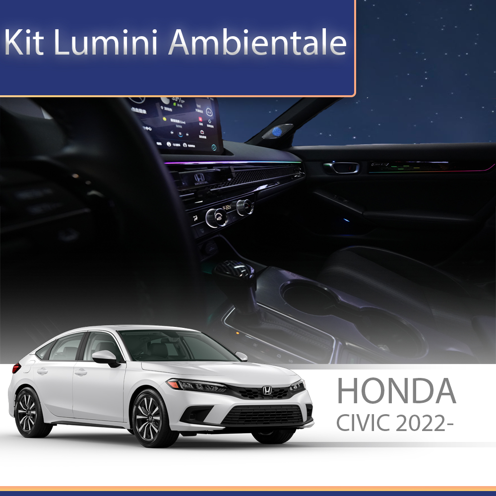Kit lumini ambientale Honda Civic 2022, set complet RGB cu control din telefon