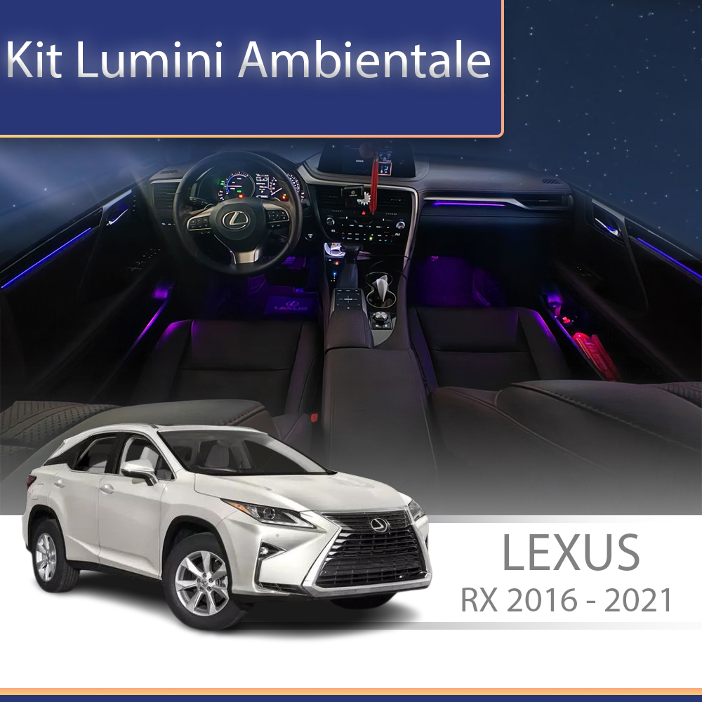 Kit lumini ambientale Lexus RX 2016-2021, control telefon și sistem original