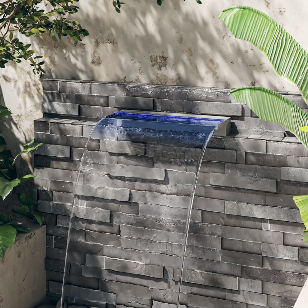 Deversor de cascadă cu LED-uri RGB, 60 cm, oțel inoxidabil GartenMobel Dekor