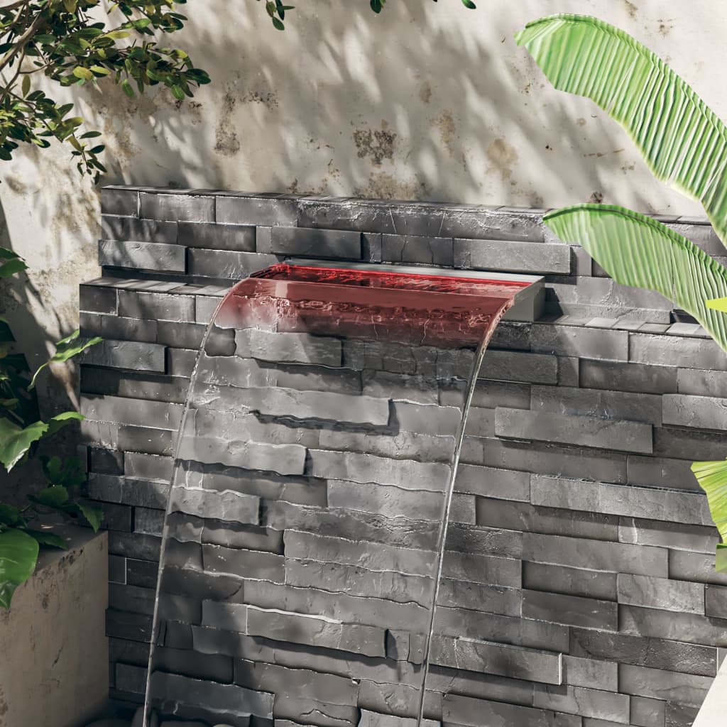 Deversor de cascadă cu LED-uri RGB, 60 cm, oțel inoxidabil GartenMobel Dekor