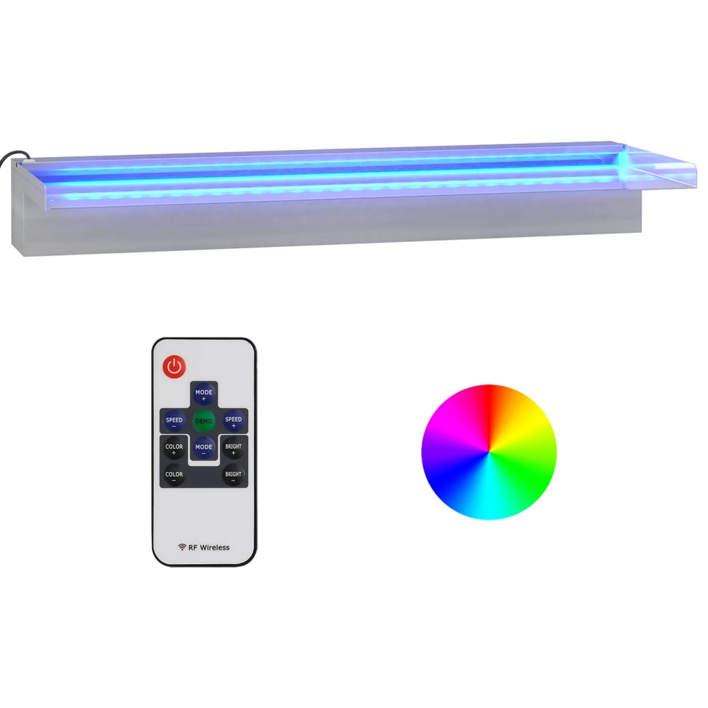 Deversor de cascadă cu LED-uri RGB, 60 cm, oțel inoxidabil GartenMobel Dekor