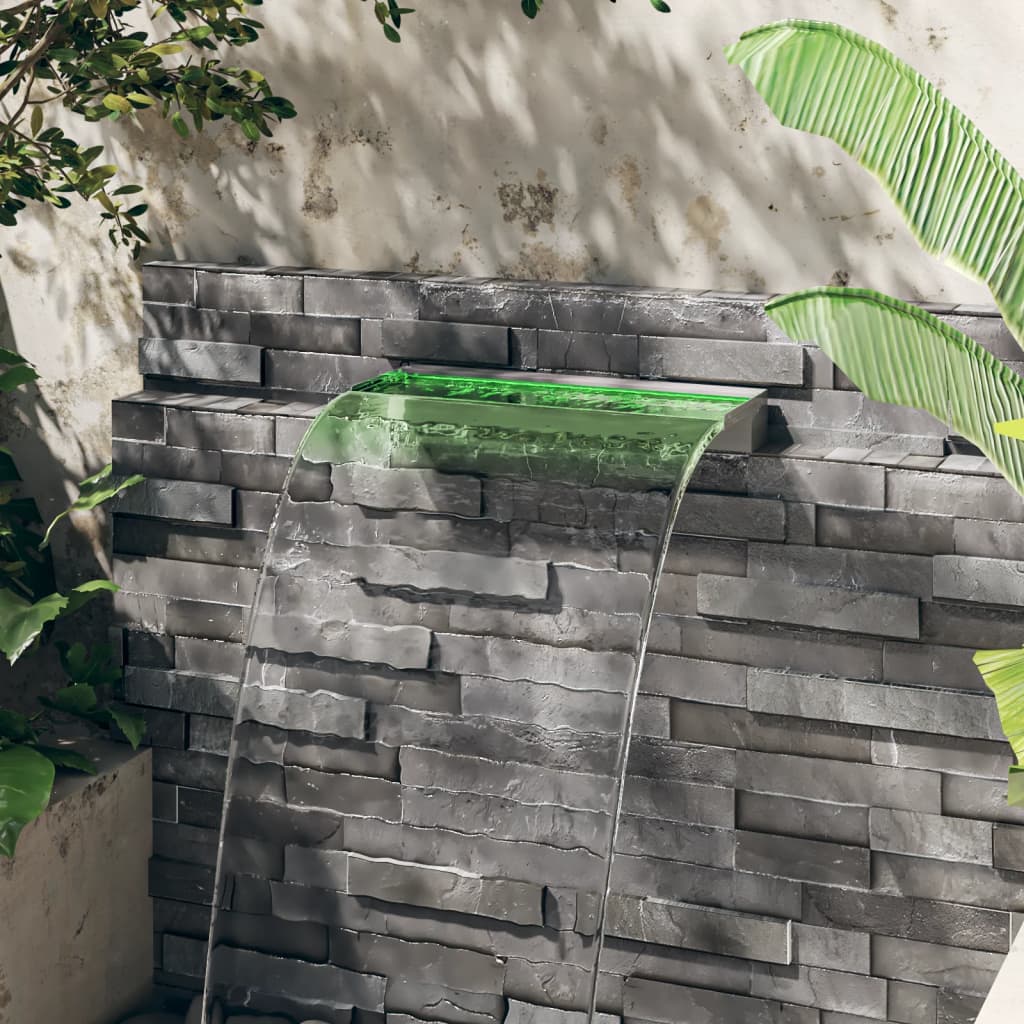 Deversor de cascadă cu LED-uri RGB, 60 cm, oțel inoxidabil GartenMobel Dekor