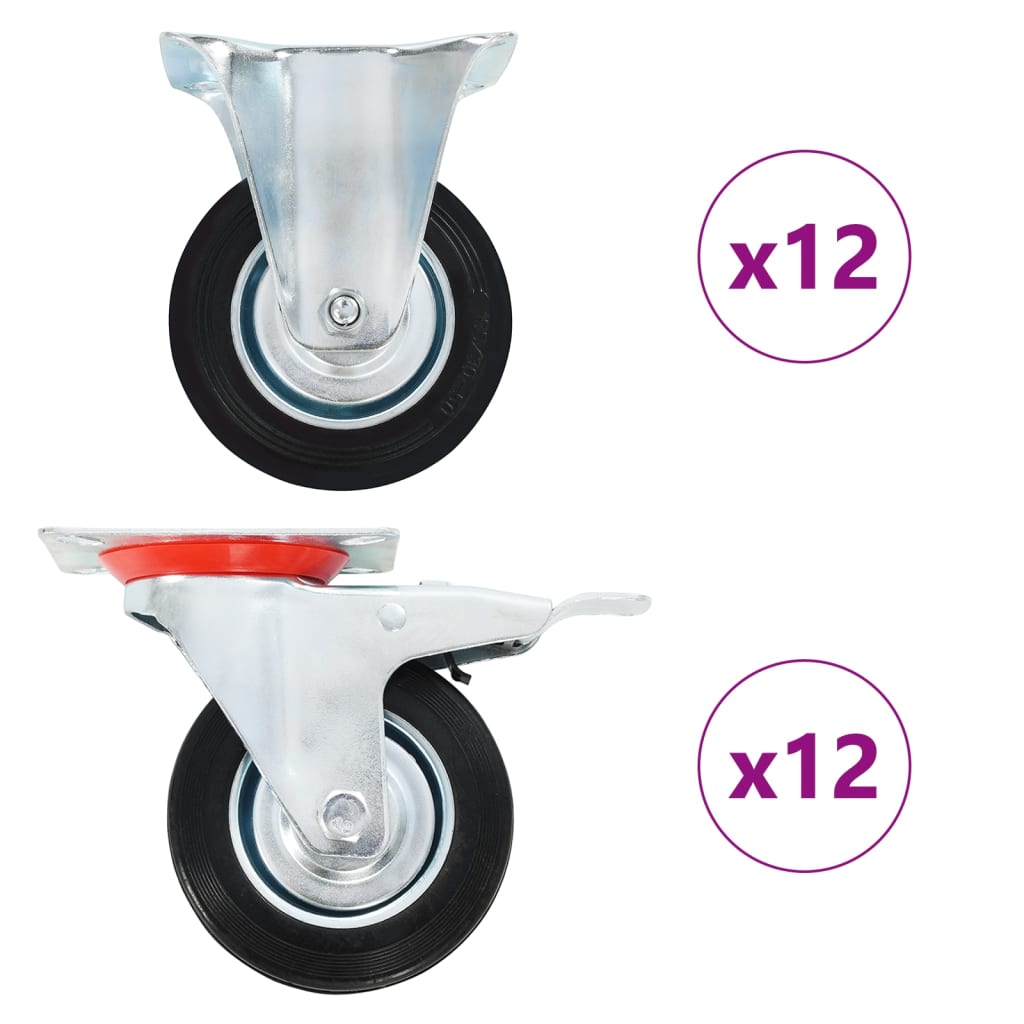 Roți, 24 buc., 100 mm GartenMobel Dekor