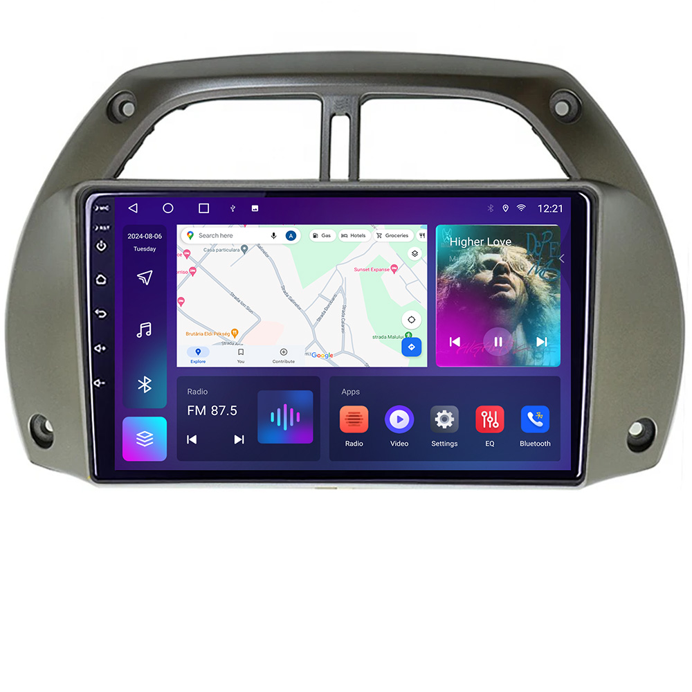 Navigație Android Toyota RAV4 2000-2004, GPS, CarPlay, Android Auto, 4GB+64GB