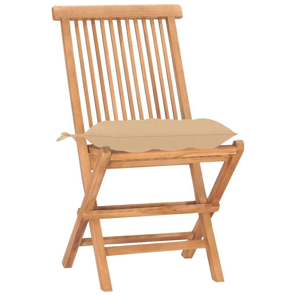 Set mobilier exterior pliabil cu perne, 3 piese, lemn masiv tec GartenMobel Dekor