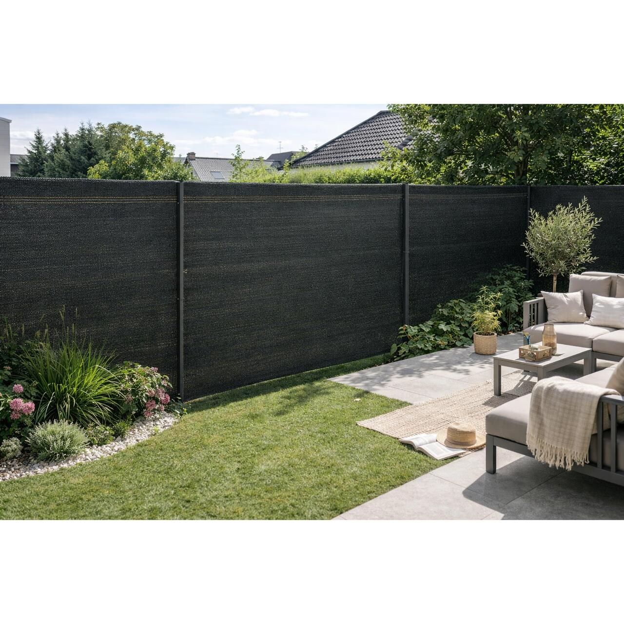 Plasa de umbrire, HDPE, UV, 230 g/mp, grad umbrire 95%, antracit, 1.5x25 m, Strend Pro GartenVIP DiyLine