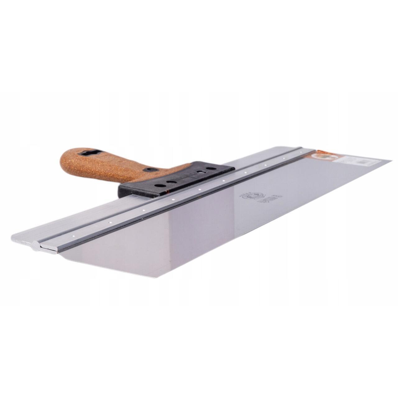 Spaclu inox fatade, 58x10 cm x 0.5 mm, maner pluta, Olejnik GartenVIP DiyLine