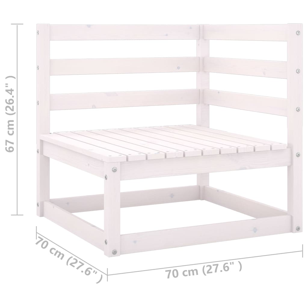 Set mobilier grădină cu perne, 6 piese, alb, lemn masiv de pin GartenMobel Dekor